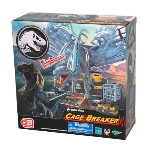 Image of EPOCH Games, Jurassic World Cage Breaker, 7523, Dinosaur Toy, Board Game for Children from 4 Years