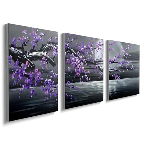 Image of Tree of Life Wall Art Canvas Wooden Framed Colorful Print Abstract Tree Landscape Painting Canvas Poster Wall Artworks Pictures for Living Room Bedroom Home Office Decor 90x40cm(12"x16"x3pcs), YH1809