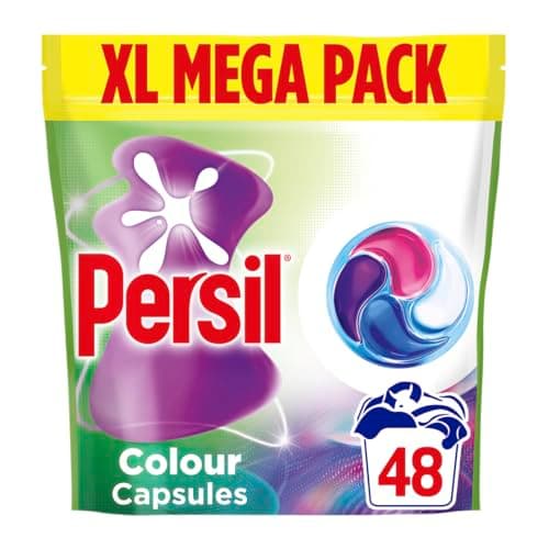 Image of Persil Colour Laundry Capsules, 48 Washes - 4-in-1 Laundry Capsules, Fast-Dissolving, Revives Colours & Smooths Fibres^ Even in Quick & Cold Washes