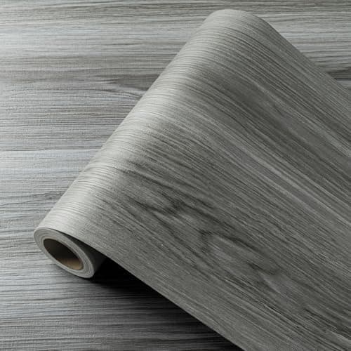 Image of Vinyl Flooring Self Adhesive Floor Planks, Floor Tiles Self Adhesive Waterproof Peel and Stick for Kitchen Bathroom Living Room Dark Grey Wood PVC 30x300cm/Roll
