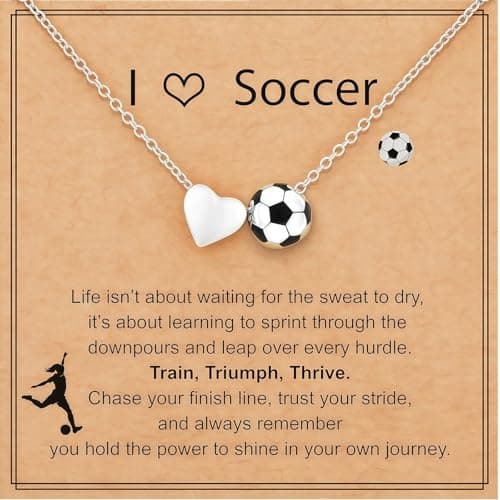 Image of CHarmeFleur Soccer Necklace for Girls and Women, Sports Accessories, Jewelry, Christmas Gift for Lovers, 40+7 cm