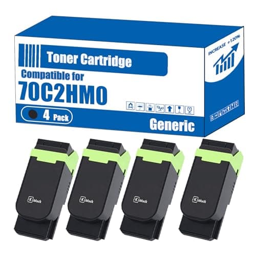 Image of Compatible for Lexmark 70C2HM0 70C2HK0 70C2HC0 70C2HY0 Toner Cartridge CS310dn CS310n CS410dn Printers, High Yield 4000 Pages, Accurate Imaging Rich Colors (4 Pack Black)