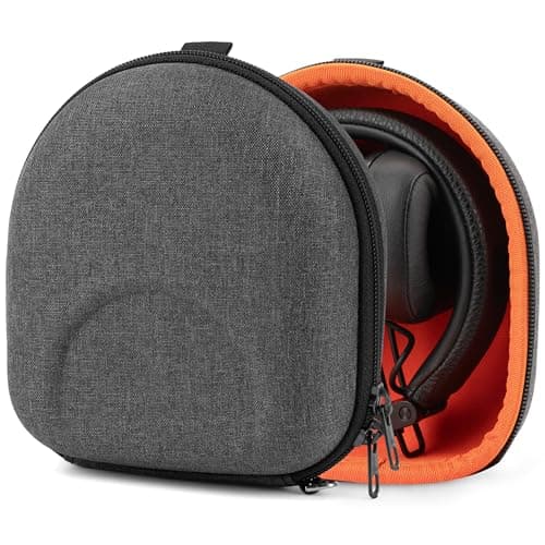Image of Geekria Shield Headphones Case Compatible with Marshall Major V/IV/III/II, Mid ANC, Replacement Hard Shell Travel Carrying Bag (Dark Grey)