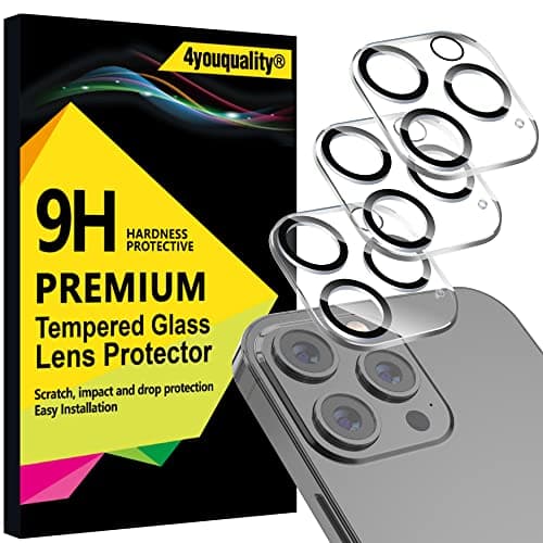 Image of 4youquality [3-Pack Camera Lens Protector for iPhone 13 Pro Max (6.7inch) & iPhone 13 Pro (6.1inch), 9H Tempered Glass, [LifetimeSupport][Anti-Scratch][Does Not Affect Night Shots]