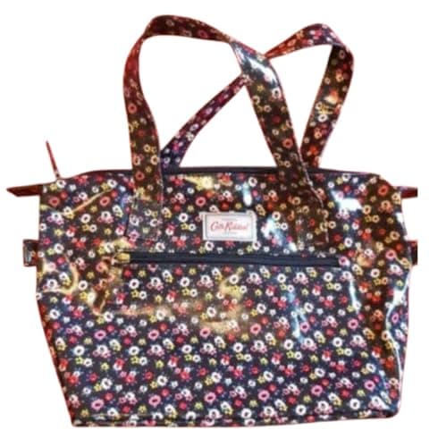 Image of Cath Kidston Oilcloth Charcoal Tiny Rose Large Open Carryall Tote Bag Handbag