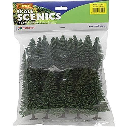 Image of Hornby R7199 Hobby' Fir Trees for Model Railway OO Gauge, Model Train Accessories for Adding Scenery, Dioramas, Woodland, Buildings and More, Model Making Kits - 1:76 Scale Model Accessory