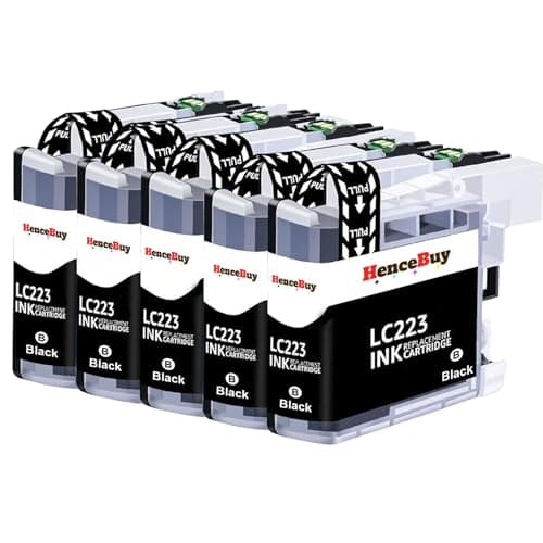 Image of HenceBuy LC223BK Ink Cartridges Compatible for Brother LC223 Black Ink for DCP-J4120DW MFC-J4420DW MFC-J4620DW MFC-J4625DW MFC-J5320DW MFC-J5620DW MFC-J5625DW MFC-J5720DW MFC-J480DW MFC-J680DW, 5 BK