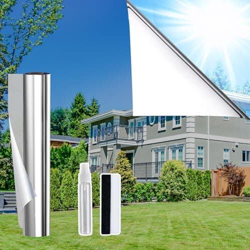Image of Lifetree Reflective Window Film Privacy & Anti Glare, One Way Window Film See Out Not In, No Glue Heat Blocking Thermal UV Sun Blocker for Home Office WindowsSilver, 75 * 200cm
