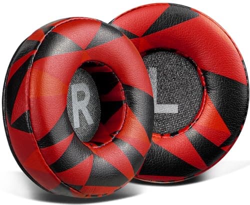 Image of SOULWIT Earpads Replacement for AKG Y50/Y50BT/Y55/K618/K619 On-Ear Headphones, Ear Pads Cushions with High-Density Noise Isolation Foam - Red Storm