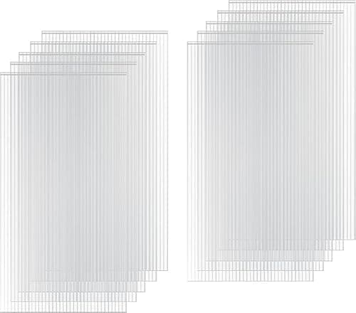 Image of CHEOAR 10 Pack 4mmx61x121cm Polycarbonate Sheets, 4' x 2' x 0.16'' Twin-Wall Plastic Roofing Sheets, All Weather Clear Roofing Sheet Greenhouse Plastic Panels Outdoor