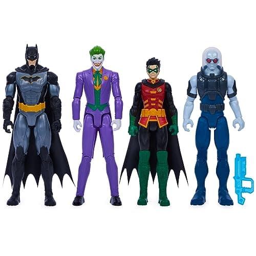 Image of DC Comics, Batman and Robin vs. The Joker and Mr. Freeze, 12-inch Action Figures, Kids Toys for Boys and Girls Ages 3 and Up