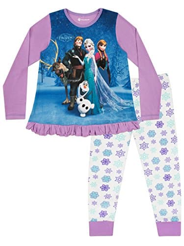 Image of Disney Frozen Pyjamas | Long Sleeve Princess Girls Pjs | Anna Elsa Kristoff Olaf & Sven | Girls' Pyjama Sets 6-7 Years Multicoloured