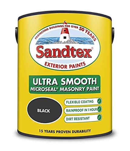 Image of Sandtex masonry paint, 5 litres, ultra smooth brickwork, black