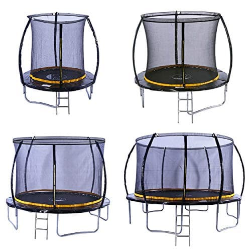 Image of Kanga Trampoline Outdoor Round Inc Safety Enclosure Net, Ladder & Anchor Kit (Curved Shape) 12FT