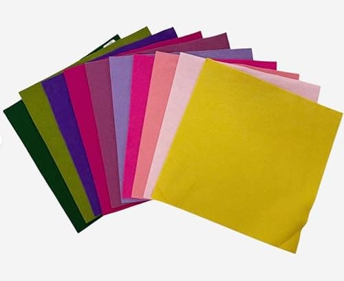 Image of Wool Blend Craft Felt Square Colour Pack 9" / 22cm EN17 Standard 10 Pack (Garden Flowers)