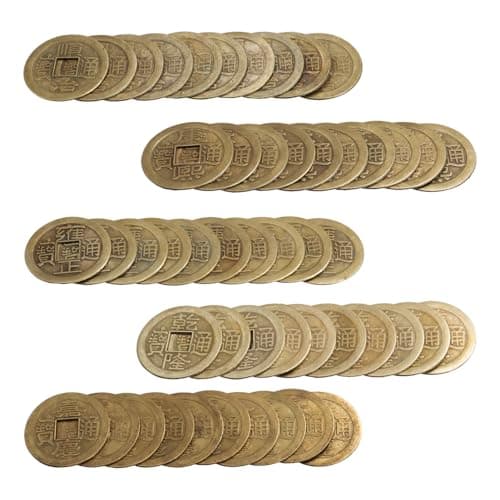 Image of Bettli 50Pcs 2cm Chinese Lucky Coins Feng Shui Coins I-ching Coins Lucky Charms Good Luck for Health and Wealth