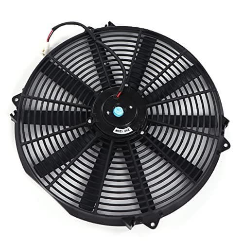 Image of Kelawoly Electric Radiator Cooling Fan 16in Slim Push Pull Fan 24V 120W 2250RPM 10 Blades Plastic Universal for Car Truck RV with Narrow Space Engine Bay Cooling