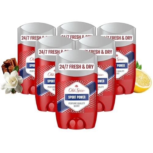 Image of Old Spice Sport Power Antiperspirant Mens Deodorant Stick, Roll On Deodorant for Men, Anti Perspirant Value Pack, 6 x 50ml