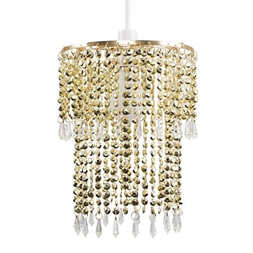 Image of MiniSun | Modern Gold Jewel Acrylic Bead Ceiling Light Shade | Pendant Lights, Home Décor & Improvement Essential | 21.5cm Shade Width