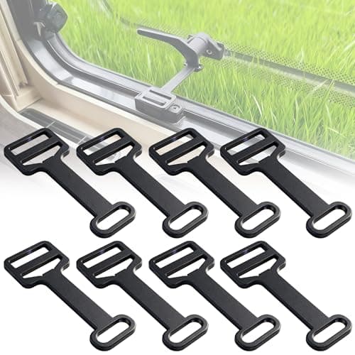 Image of ​8 pcs Adjustable Window Lock & Ventilation Stopper for Caravans Secure Universal Vent Clip Compatible with Windows Camper Van Security & Airflow Control​