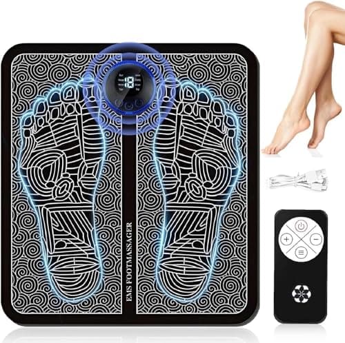 Image of EMS Foot Massagers for Pain and Circulation, Humitay Electric Foot Massager Mat with 8 Modes and 19 Intensity Levels for Improved Circulation, Muscle Relaxation and Pain Relief
