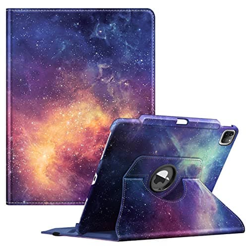 Image of FINTIE Rotating Case Compatible with iPad Pro 12.9 inch (2022/2021/2020/2018, 6th/5th/4th/3rd Generation)-360 Degree Swiveling Protective Cover w/Pencil Holder, Auto Sleep/Wake, Galaxy