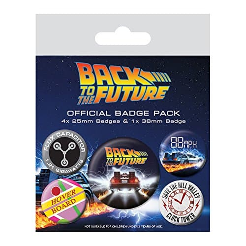 Image of Pyramid International BP80559 Back to The Future Delorean Badge, Multi-Colour, 10 x 12.5 x 1.3 cm