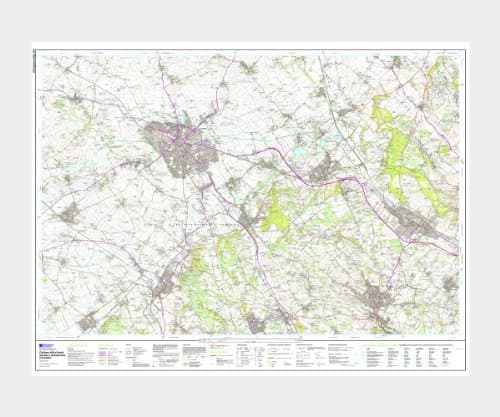 Image of Explorer 181 ~ Chiltern Hills North ~ Ordnance Survey Laminated Wall Map (approx 95 x 125 cm)
