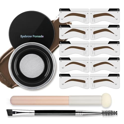 Image of Waterproof Eyebrow Pomade,Eyebrow Gel Makeup Tinted Eye Brow - Long Lasting & Lightweight Transfer-Proof Sweat Resistant Brow with Brush，Eye BrowWax Dark Brown for Women
