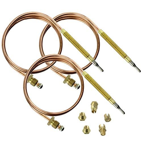Image of Spares2go Universal Thermocouple Kit & Fixings (600mm, Pack of 3)