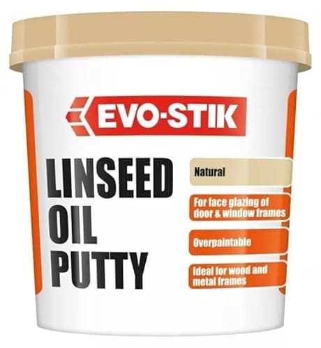 Image of Evo-Stik Linseed Oil Putty Natural for Glazing Wood and Metal Window Door Frames – Ready-to-Use Over-Paintable Glazing Putty for DIY and Professional Use White - 1 Pack (2kg)