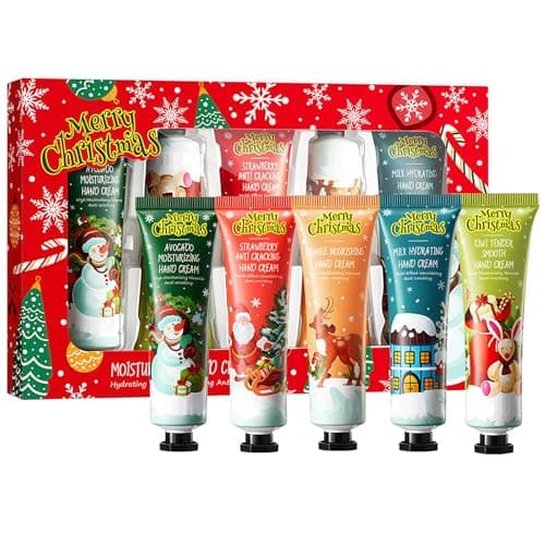 Image of Hand Cream Sets 5 Pack, Christmas Hand Cream Gifts, Deeply Hydrating & Nourishing Hand Lotion, Mini Working Hand Cream for Dry Skin Day Night Cream (Christmas 1, Mini)