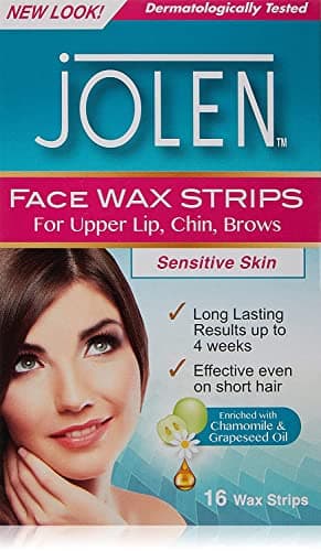 Image of Jolen Sensitive Skin Facial Strip Wax (16 Strips), (Pack of 1)