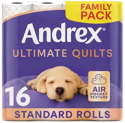 Image of Andrex Ultimate Quilt Toilet Roll - 16 Toilet Rolls, 3-Ply, Soft, Thick Sheets, FSC Certified