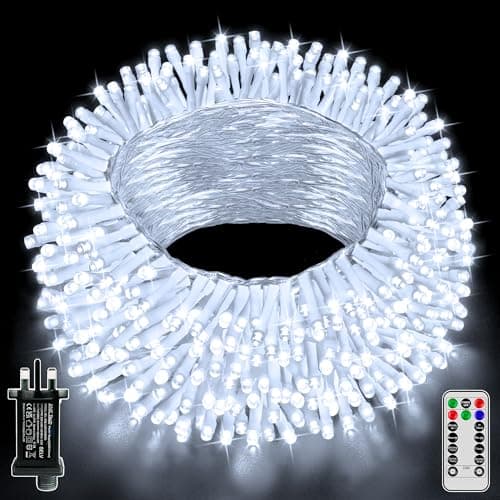 Image of Hopexy Fairy Lights Plug in, 20m 200 LEDs Fairy Lights Mains Powered with Timer, Waterproof Cool White String Lights with Remote/8 Modes/Indoor Outdoor for Bedroom Patio Party Tree Decorations