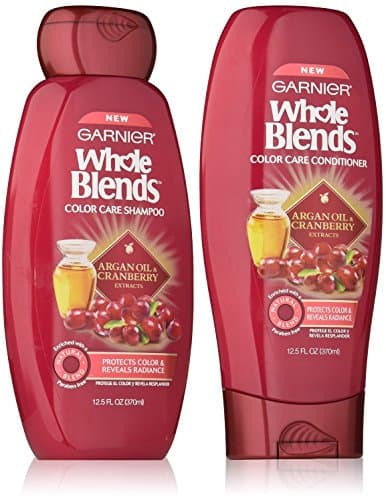 Image of Garnier Whole Blends Color Care Shampoo and Conditioner Set with Argan Oil and Cranberry Extracts, 12.5 oz Each