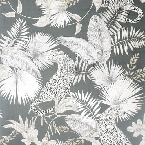 Image of Tropical Leopard Wallpaper Modern Tropical Palm Jungle Neutral
