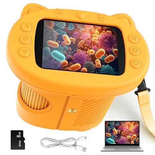 Image of Yidoroye 1000X 2.4" HD Handheld Digital Microscope for Kids, STEM Toys for 3-15 Year Old Boys Girls Gifts Birthday Presents, Portable Miniscope with Photo & Video Edu Gift USB Rechargeable