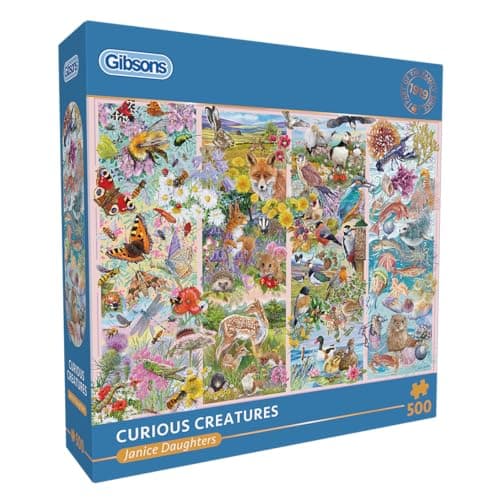 Image of Gibsons Curious Creatures 500 Piece Jigsaw Puzzle for Adults Teens - Wildlife Nature & Animals - Premium Sustainable Puzzle Made in the UK/EU Idea for Puzzle Lovers