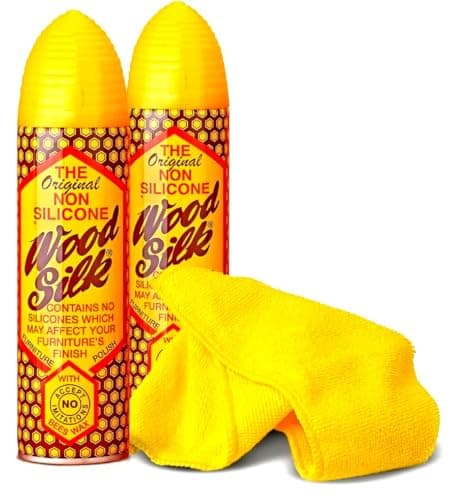 Image of Beeswax Wood Furniture Polish Spray 2 Pack (225ml) – Natural Wood Cleaner & Conditioner for Oak, Antique & Wooden Furniture – Restores Shine, No Silicone, Includes Lint-Free Microfibre Cloth