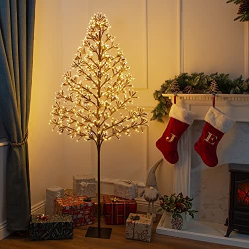 Image of The Christmas Workshop 72999 Light-Up Starburst Christmas Tree/Unique Twinkling Design/Indoor or Outdoor Christmas Decoration / IP44 Waterproof/Warm White Christmas LEDs