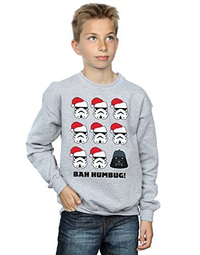 Image of Star Wars Boys Christmas Humbug Sweatshirt 9-11 Years Sport Grey