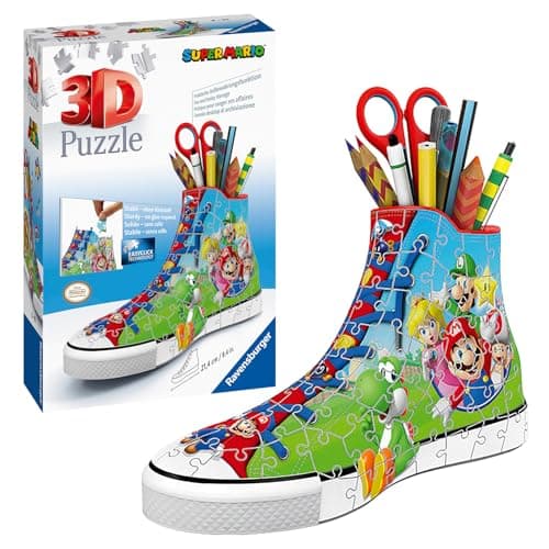 Image of Ravensburger Super Mario Brothers Shoe 3D Jigsaw Puzzles for Kids & Adults Age 8 years Up - 108 Pieces - No Glue Required