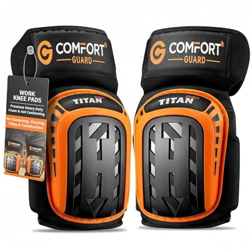 Image of COMFORTGUARD Knee Pads for Work - Heavy Duty Gel & Foam Kneeling Pads for Men & Women - Construction Gardening Flooring Tiling - Adjustable Straps & Carry Bag