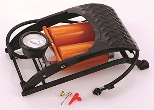 Image of Hilka RAC-HP148 Heavy Duty Double Barrel Foot Pump, Orange/Black, Orange/Black