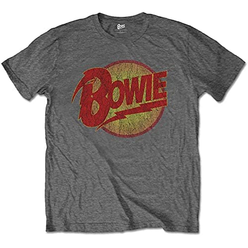 Image of David Bowie Kids T Shirt Diamond Dogs Logo Official Charcoal Grey (Ages 3-14yrs) S