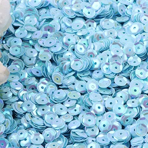 Image of Angel Malone 20g 6-7mm in Diameter Premium Quality Cup Sequins DIY Arts Crafts Making - UK Seller (20g Baby Blue)