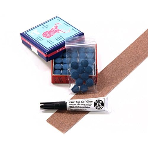 Image of 10 X 8mm Tweeten ELK MASTER Leather Snooker Pool Cue Tips - FREE C&C Cue Tip Gel Glue