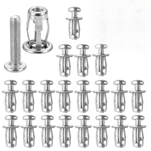 Image of 20 Pcs M4x20mm Hollow Wall Fixings, Heavy Duty Plasterboard Fixings Kit, Carbon Steel Zinc Plated for Ultra-Thin Hollow Bases