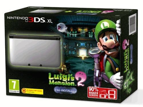 Image of Nintendo Handheld Console XL - Silver with Pre-installed Luigi's Mansion 2 (Nintendo 3DS)